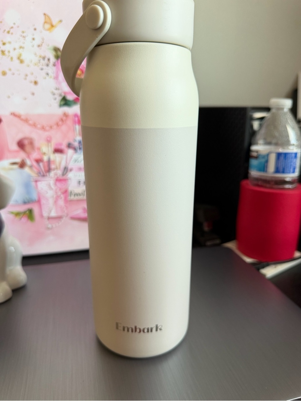 Embark Cream/White Insulated Water Bottle - Travel Thermos